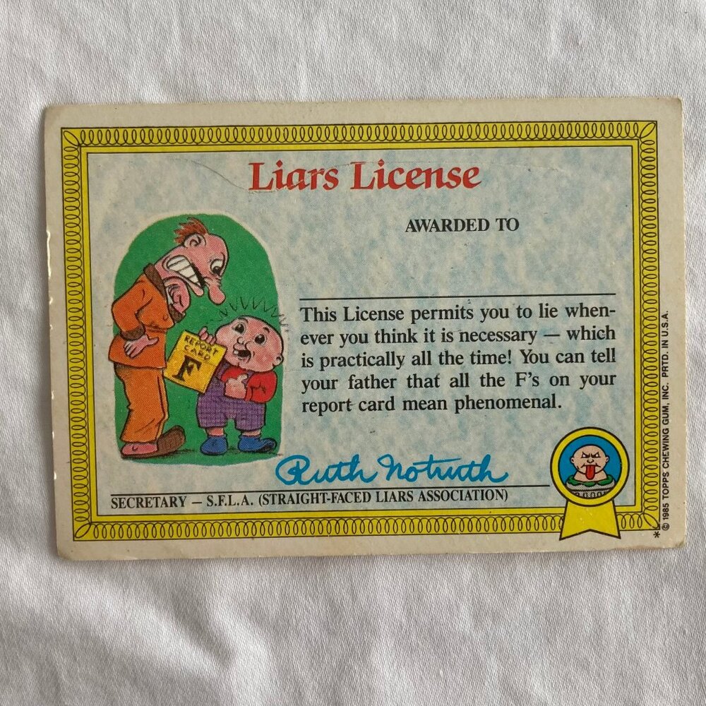 Garbage Pail Kids Card 1985 Topps - 16b Haggy Maggie - Picture 2 of 2